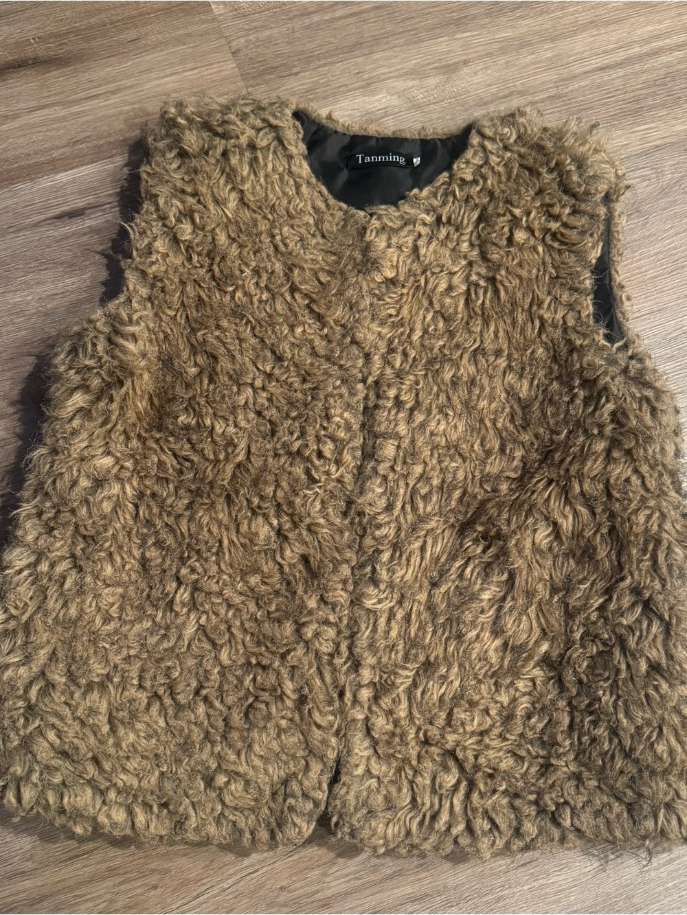Tanming Faux Shearling Brown Teddy Vest